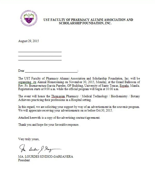 Alumni Souvenir Program Message