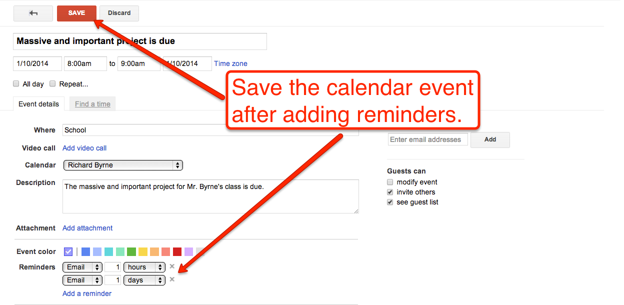 How to Create Google Calendar Event Reminders Tech School For Teachers