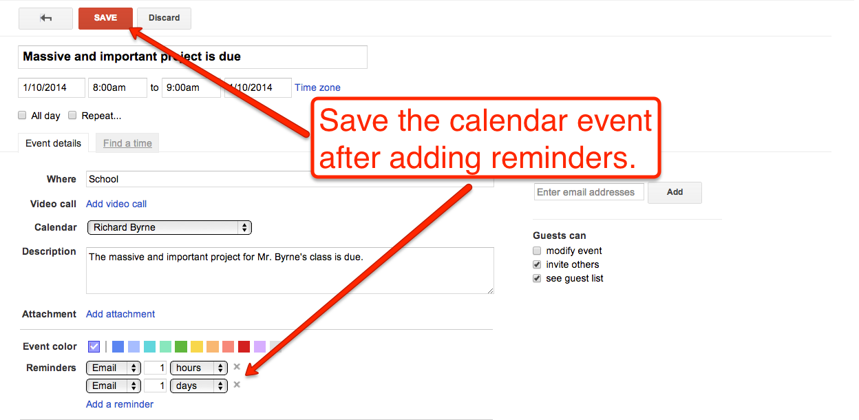 Free Technology for Teachers How to Create Google Calendar Event Reminders