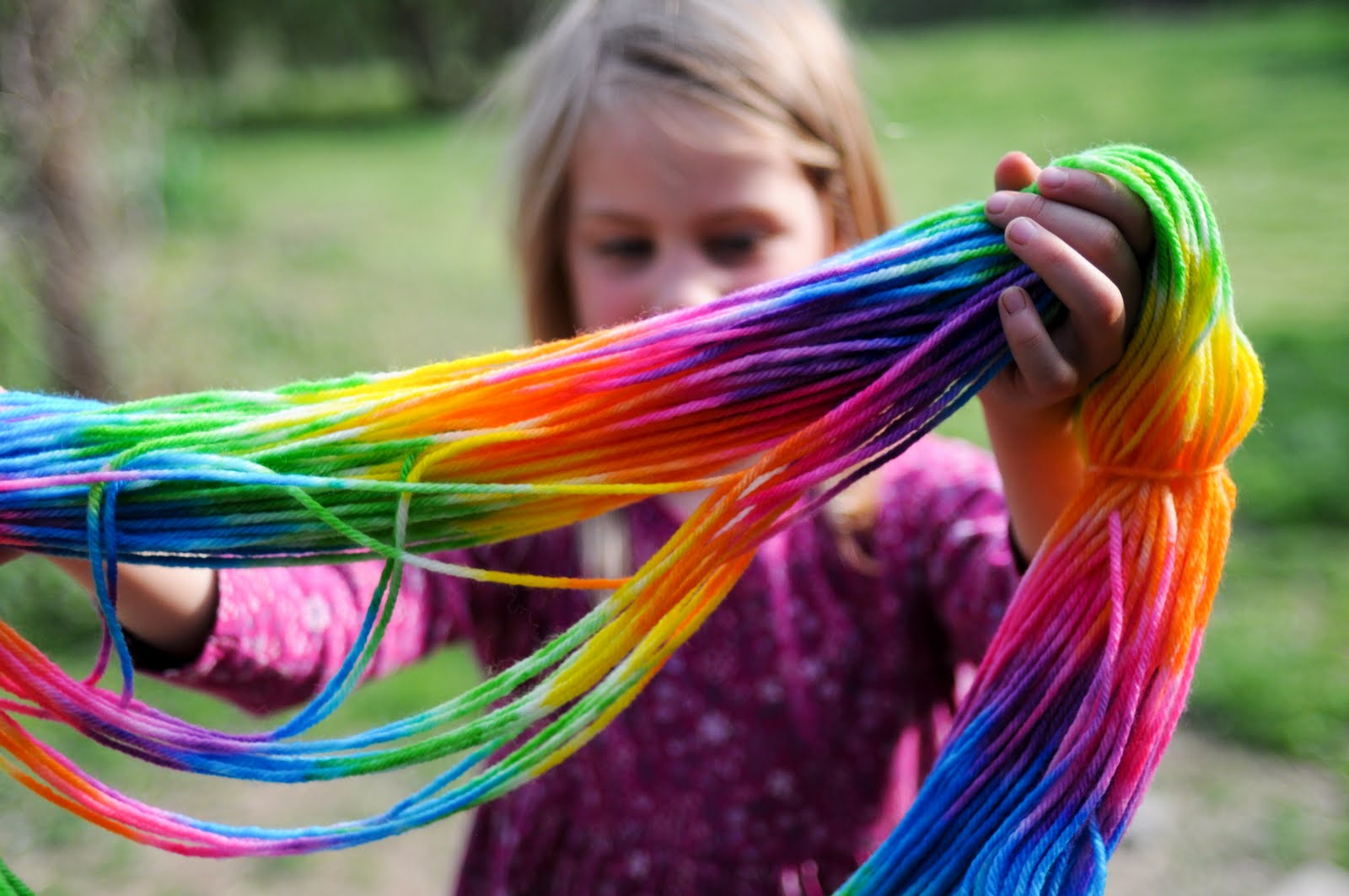 fun with easter egg dyes and yarn