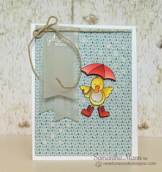 Get Well Duck with Umbrella | Card by Samantha Mann | Spring Showers stamp set by Newton's Nook Designs