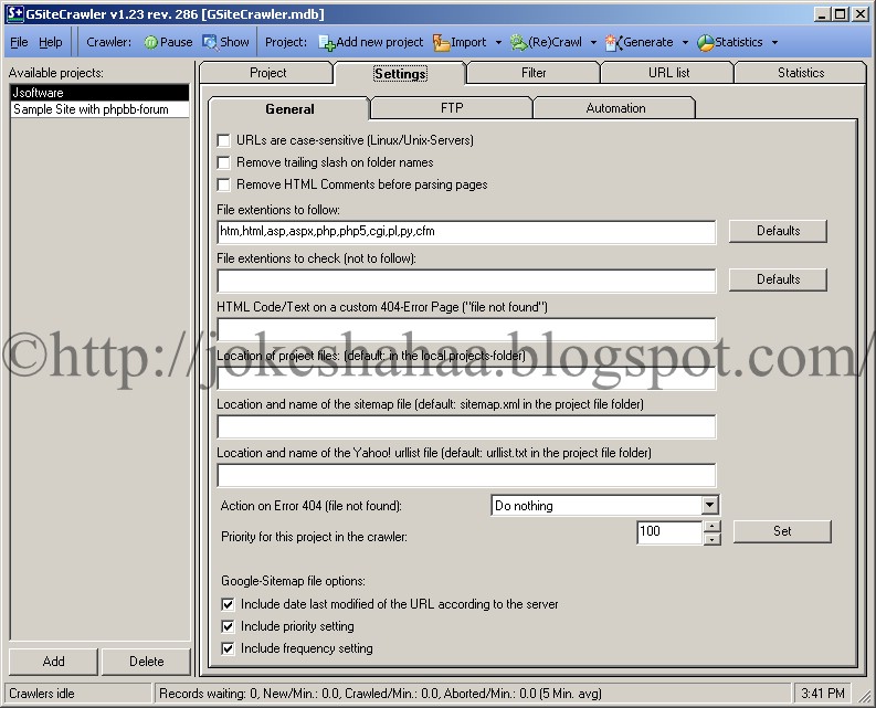 GSiteCrawler_Sitemap_Generator_for_Google_Yahoo!_MSN_Settings GSiteCrawler_Sitemap_Generator_for_Google_Yahoo!_MSN_Settings