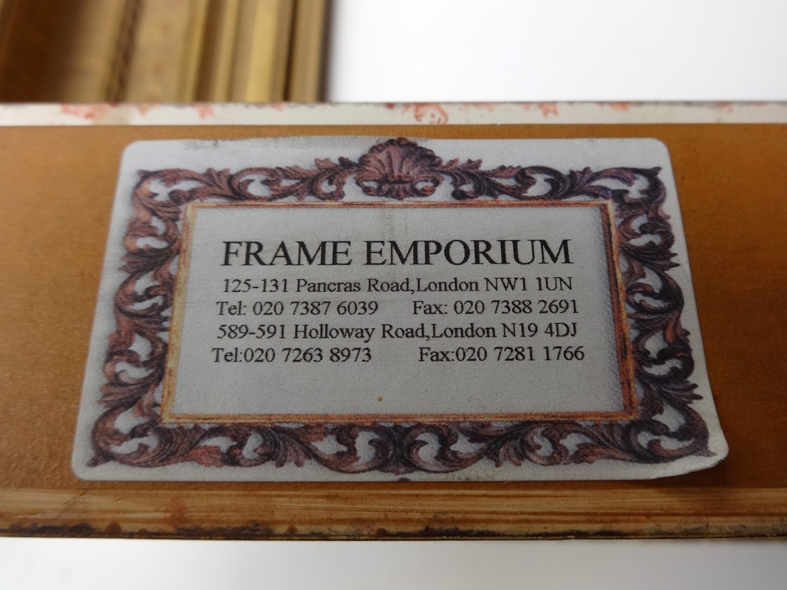 Picture Frame Labels Frame Emporium