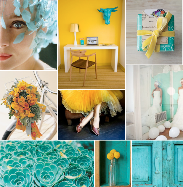 Our Wedding Color Tiffany Blue Yellow Orange