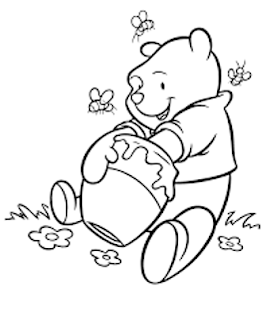 Gambar Winnie Pooh Mewarnai Belajar Halaman Lucu Anak