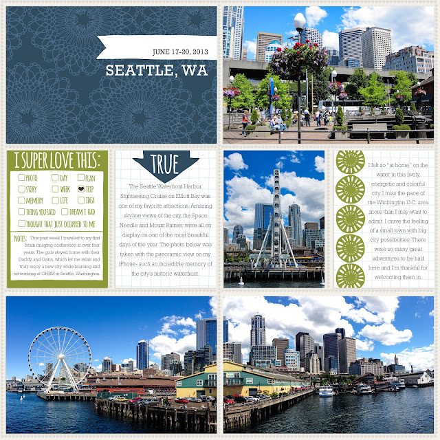 Project Life Seattle Travel Layouts Rain Edition