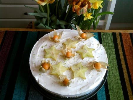 Keväinen lime-sitruuna juustokakku :)