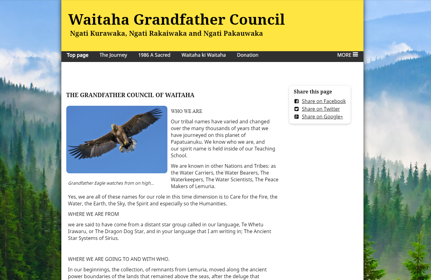 ギャザリング主催　　『Waitaha Grandfather Council』