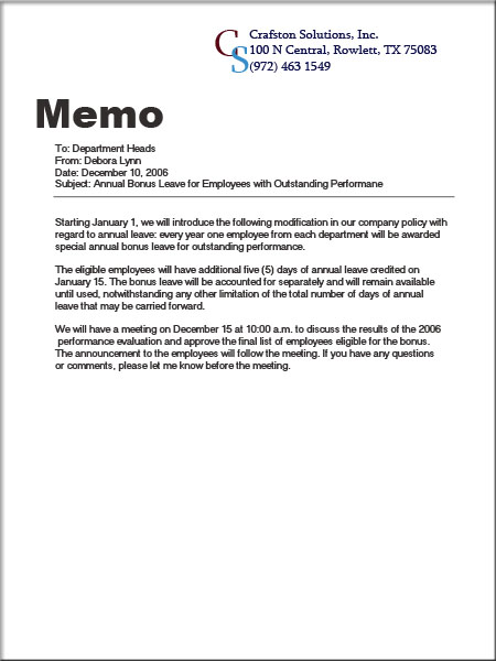 What is a memo letterhead?