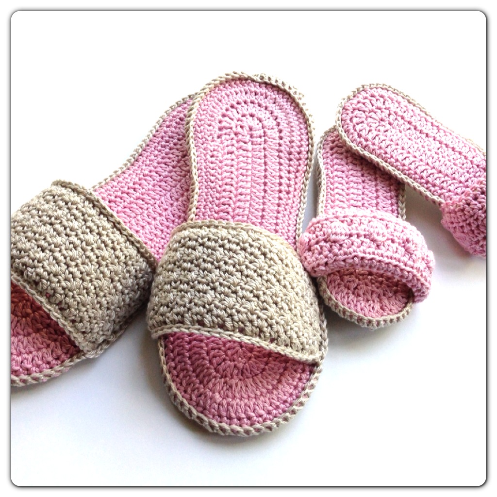 Annoo's Crochet World Mom and Daughter Spa Slippers