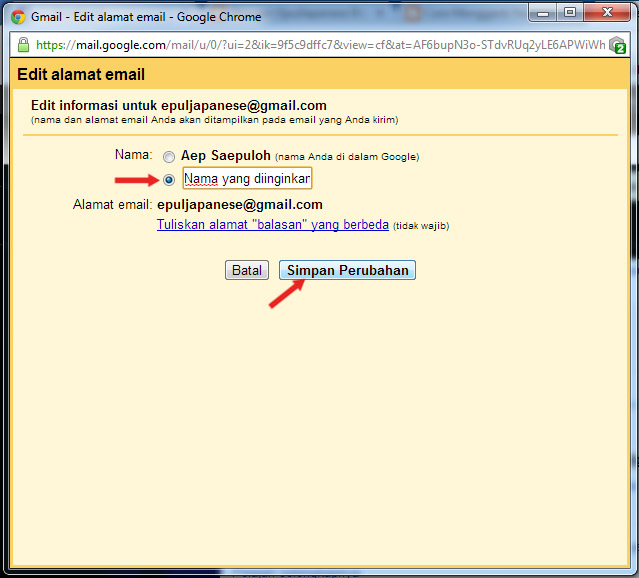 cara mengganti nama pengirim email gmail 3