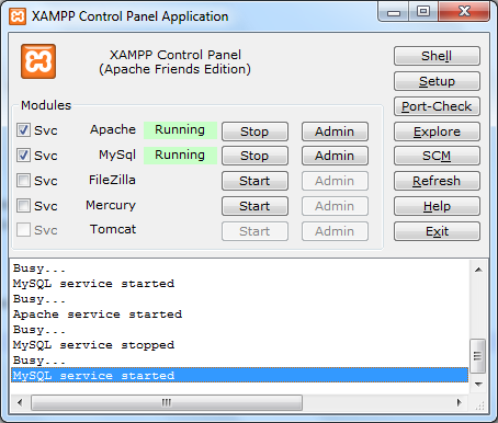 database xampp