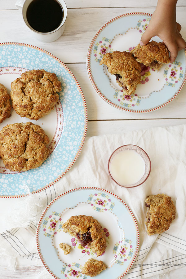 Peanut Butter and Jam Surprise Oat Scones Yummy Mummy Kitchen A