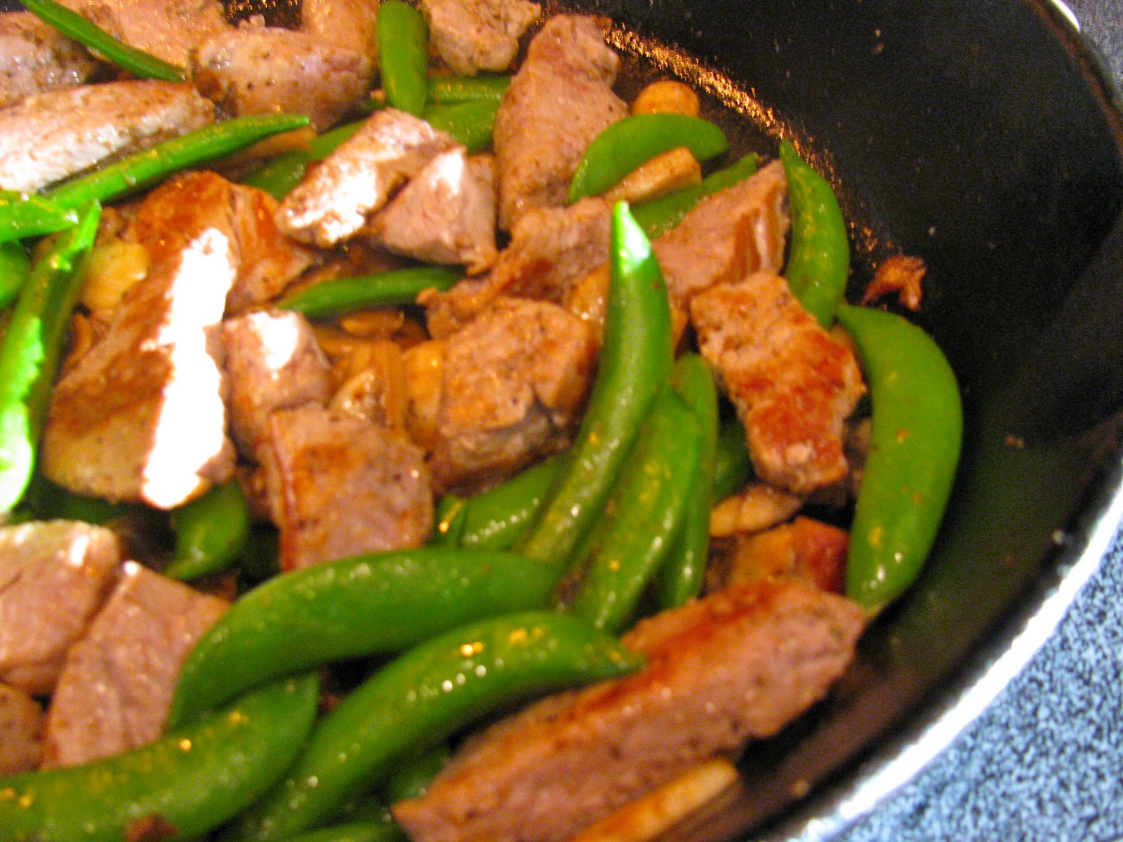 Rita's Recipes Pork Tenderloin Stir Fry with Linguini in a Basil Cream