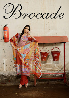 Formal Wear | Lala Textiles Brocade Lawn Dresses Collection 2013