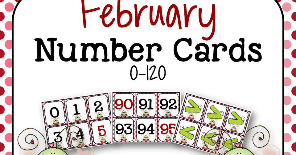 Monthly Number Cards {Freebie} - Teacher by the Beach