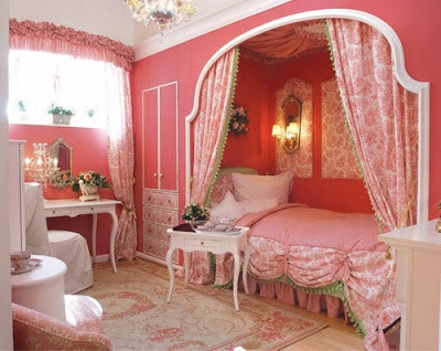 habitación rosa adolescente