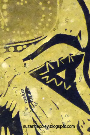 Handmade paper with linocut