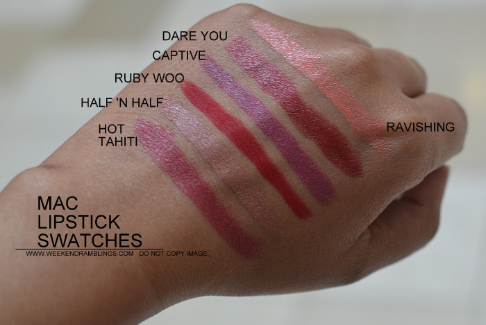 Weekend Ramblings Mac Lipstick Swatches Part I