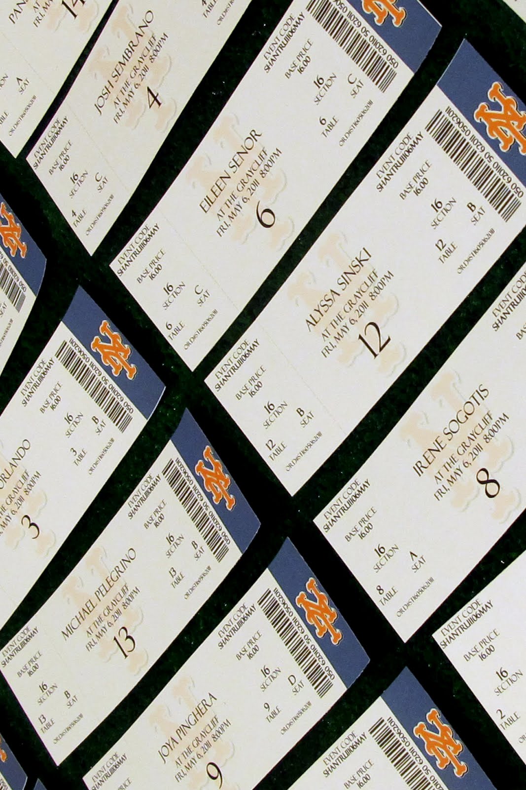 Ticket Place Cards