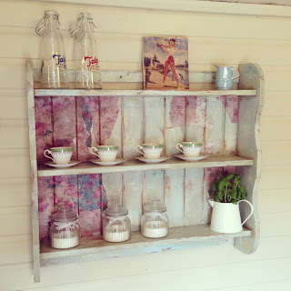 decoupage and shabby vintage display