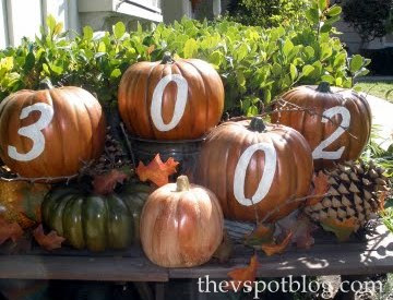 house numbers, address, copper, fall, pumpkins, autumn decor