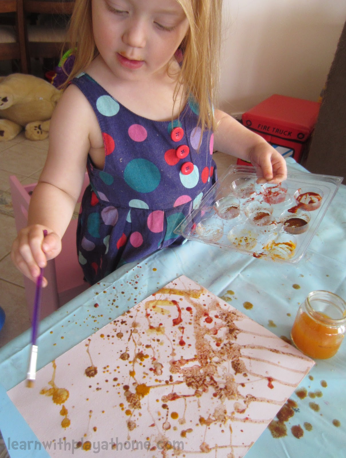 Learn with Play at Home Painting with Seasoning and Spices. Sensory