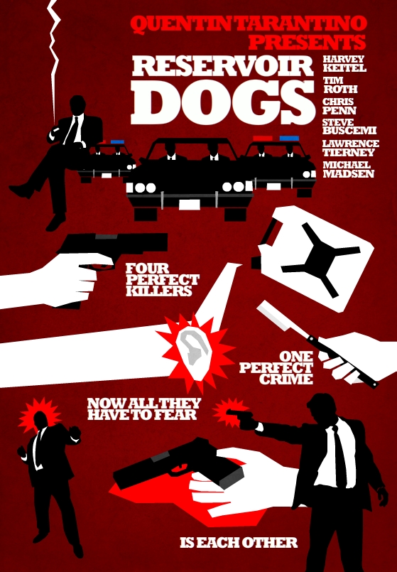 Filmes de Quentin Tarantino - posters de cinema minimalistas - Reservoir Dogs Filmes de Quentin Tarantino - posters de cinema minimalistas - Reservoir Dogs