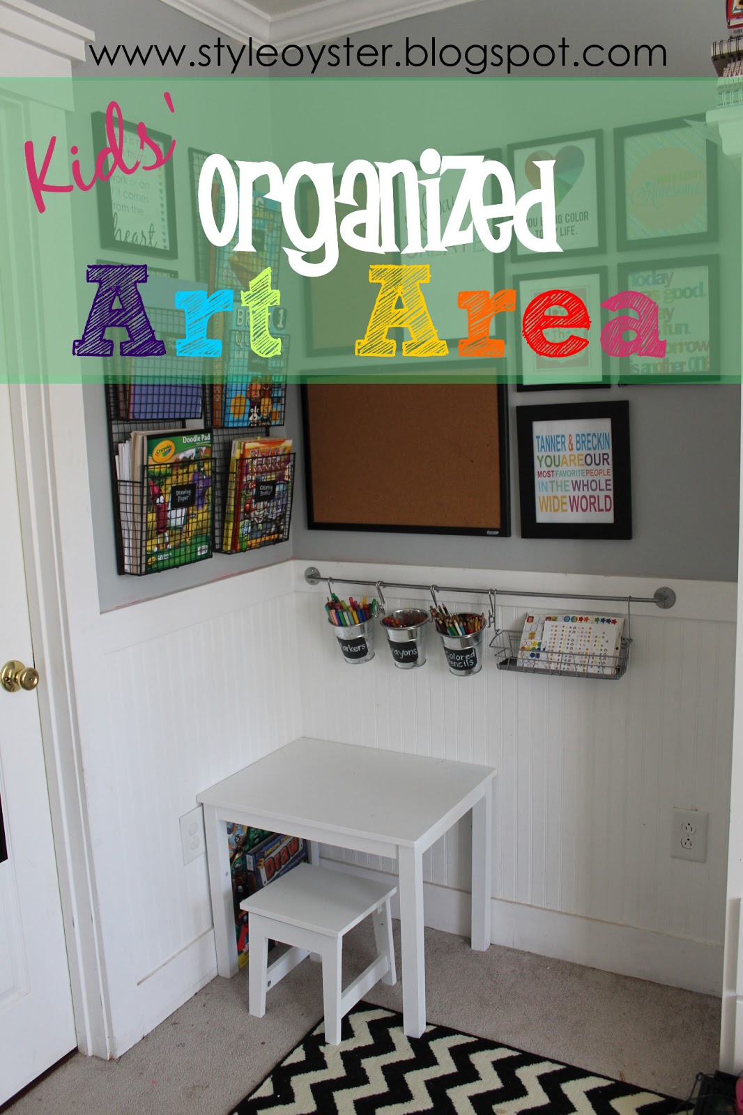 California To Carolina Kid's Organized Art Area