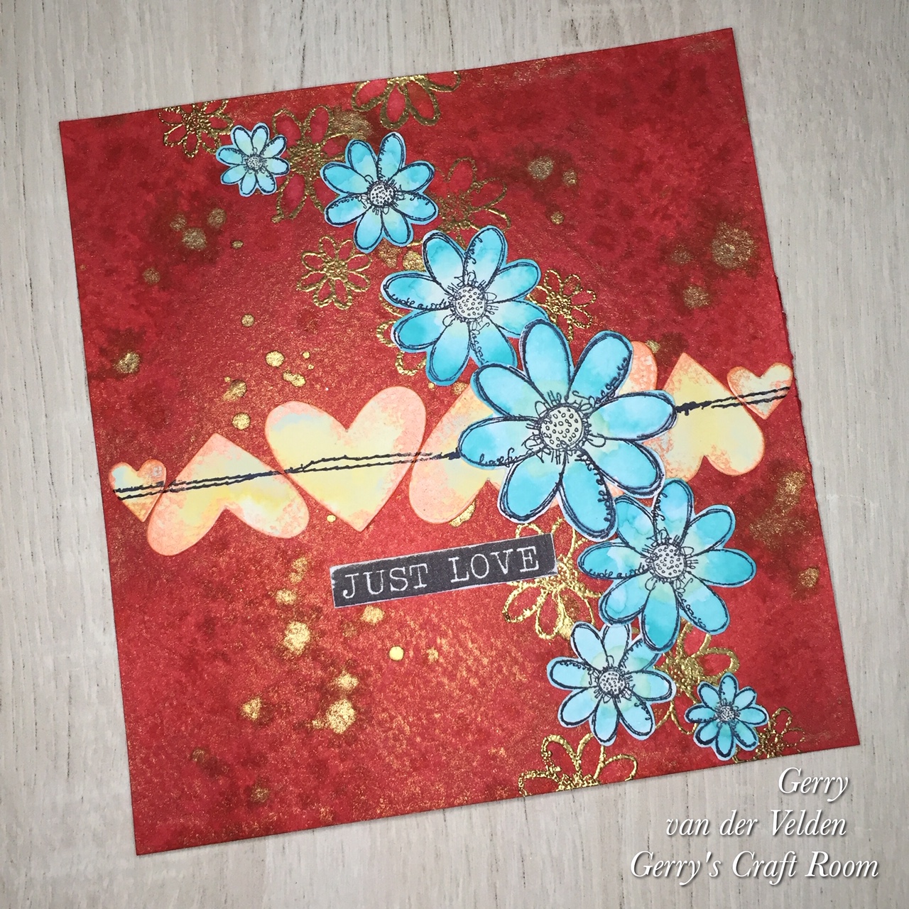 Easy art journaling Rubber dance stamps, Lindy's sprays, Nuvo aqua flow pens & embellishment