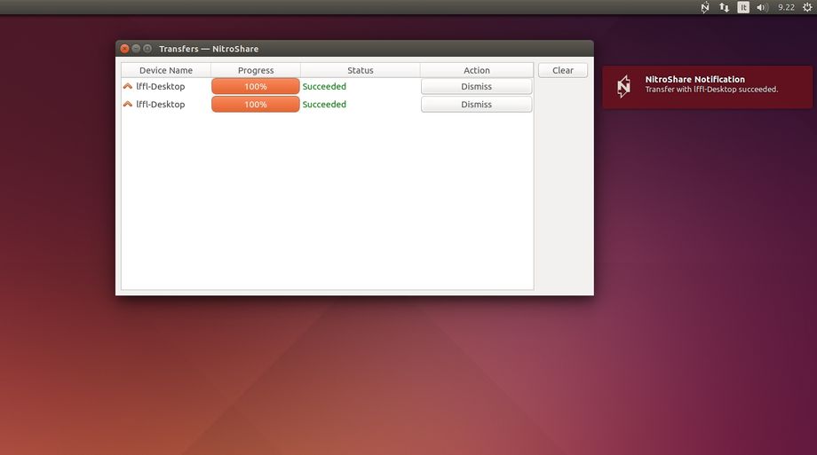 NitroShare in Ubuntu