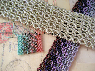 Pieces of macrame knotting in different cord weights