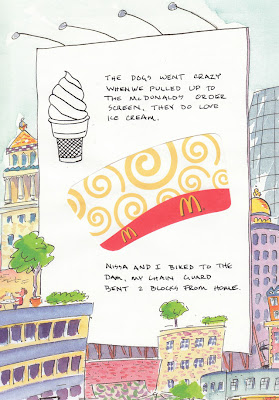 artist journal page with an ice cream cone