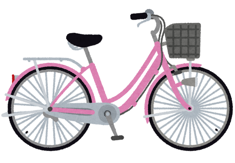 無料イラスト かわいいフリー素材集 ママチャリ シティサイクルのイラスト 自転車