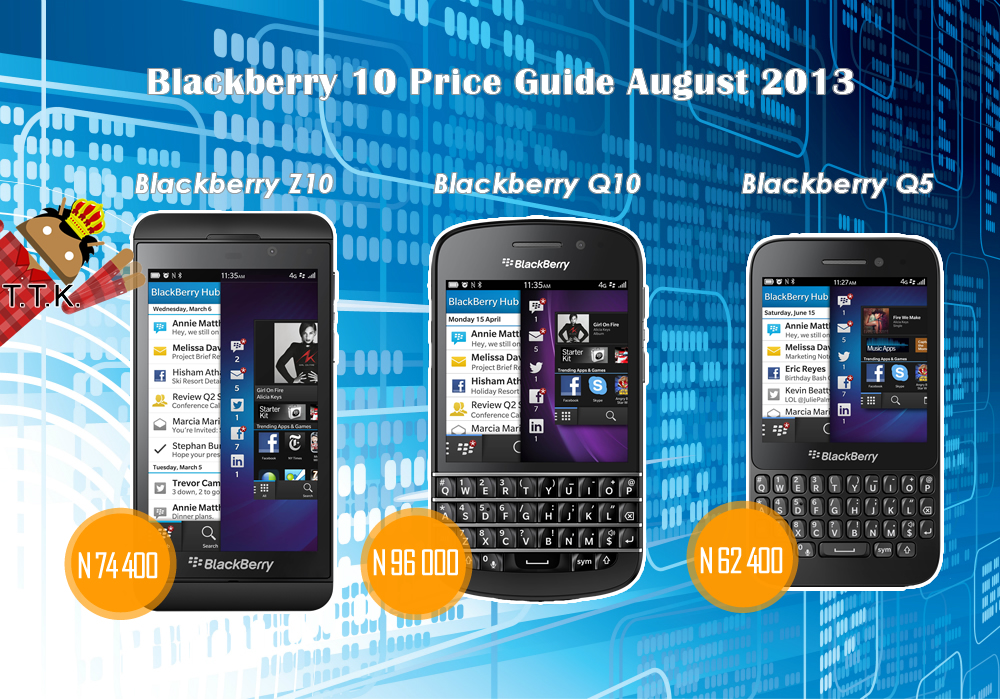 True Tech Kings Blackberry 10 Price Guide (August 2013)