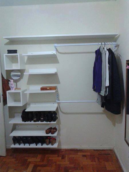 closet barato - ideias - closet de prateleiras