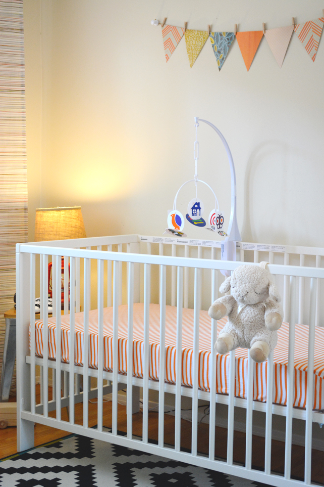 Ford's Baby Boy Nursery, Crib and Bunting - Interior Design by Lesley Myrick, Pasadena Interior Designer