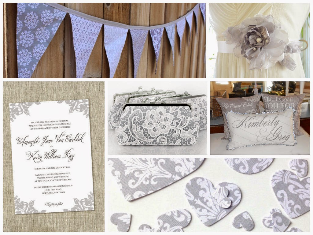 Gray and White Wedding Inspiration Board, curated by Sugarplum Garters