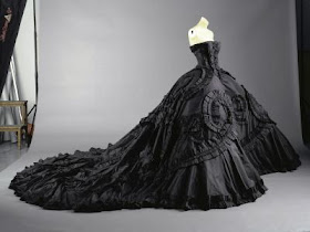 black silk wedding dress