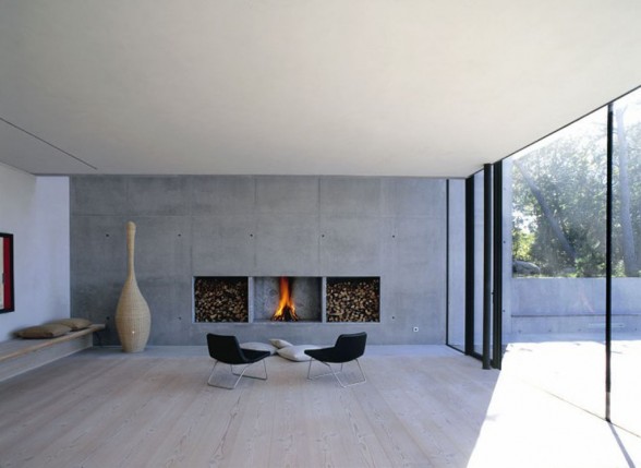 modern fireplace furniture design photography