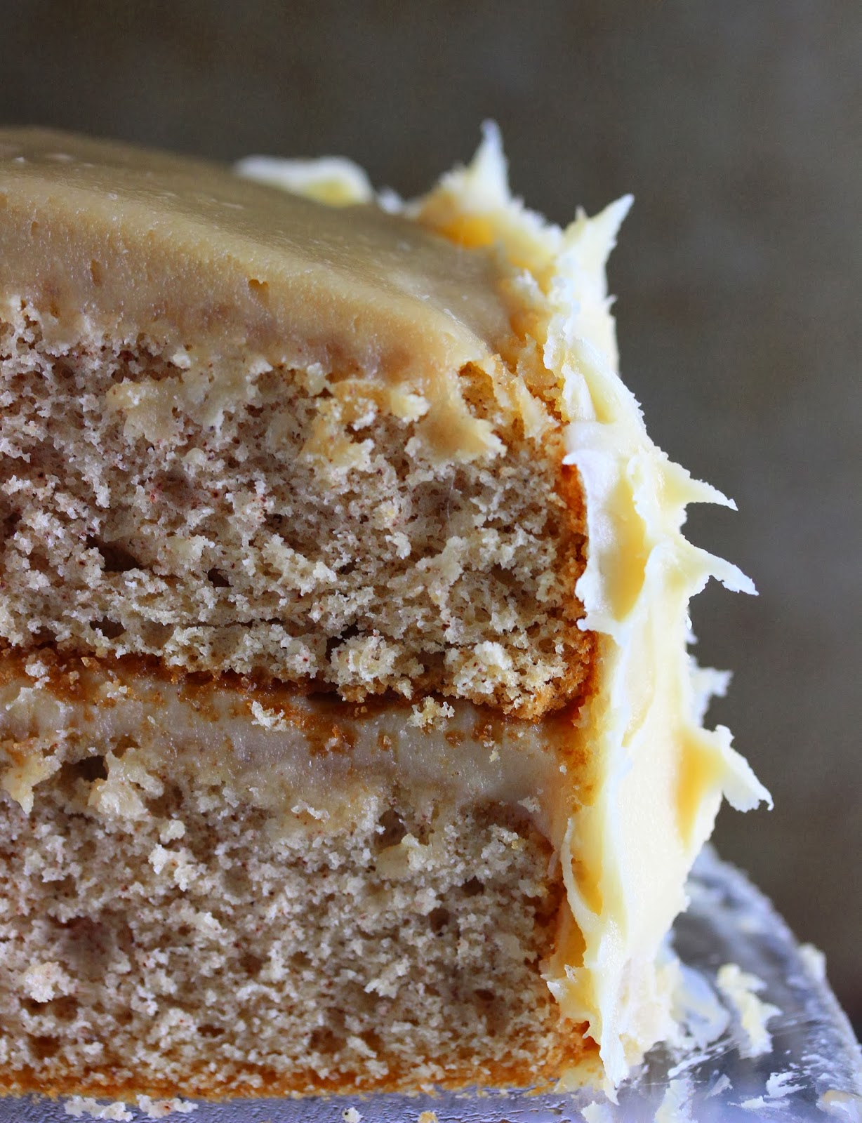 old fashioned spice cake with caramel frosting