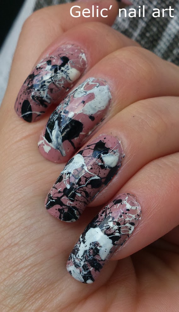 Gelic' nail art 31DC2013 Day 27; Jackson Pollock inspired splatter