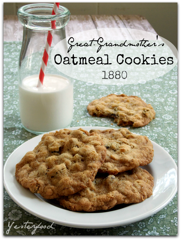 Yesterfood GreatGrandmother Tenery's Oatmeal Cookies 1880