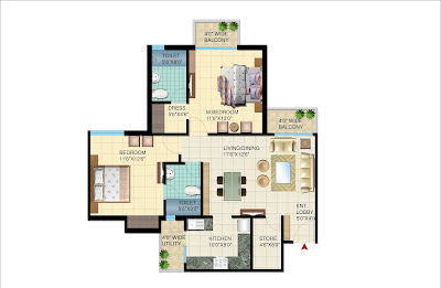 WAVE RESIDENCY, Sec-99,Mohali– 2BHK+Store Apartment