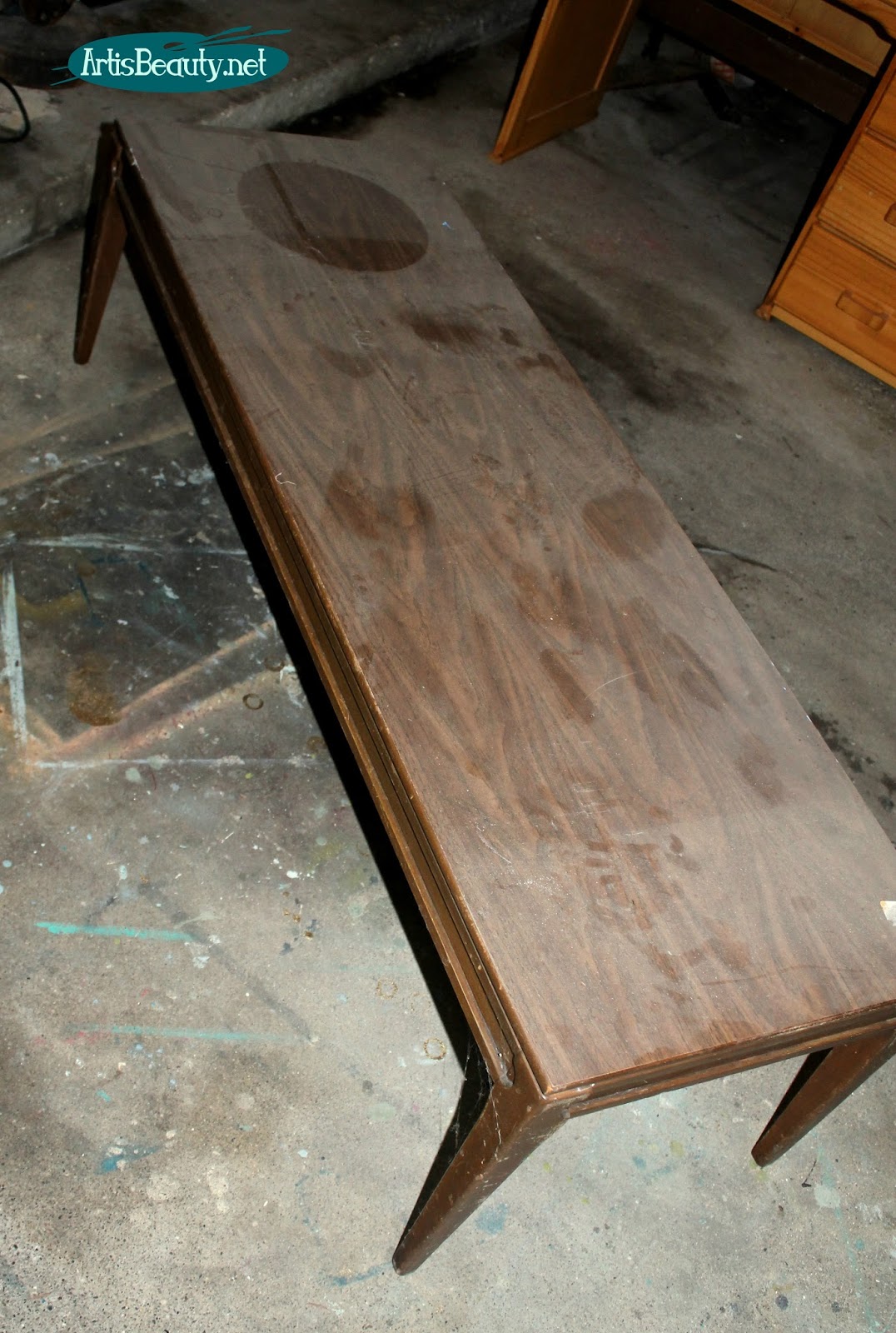 ART IS BEAUTY Old Coffee Table turned Upholstered Bench