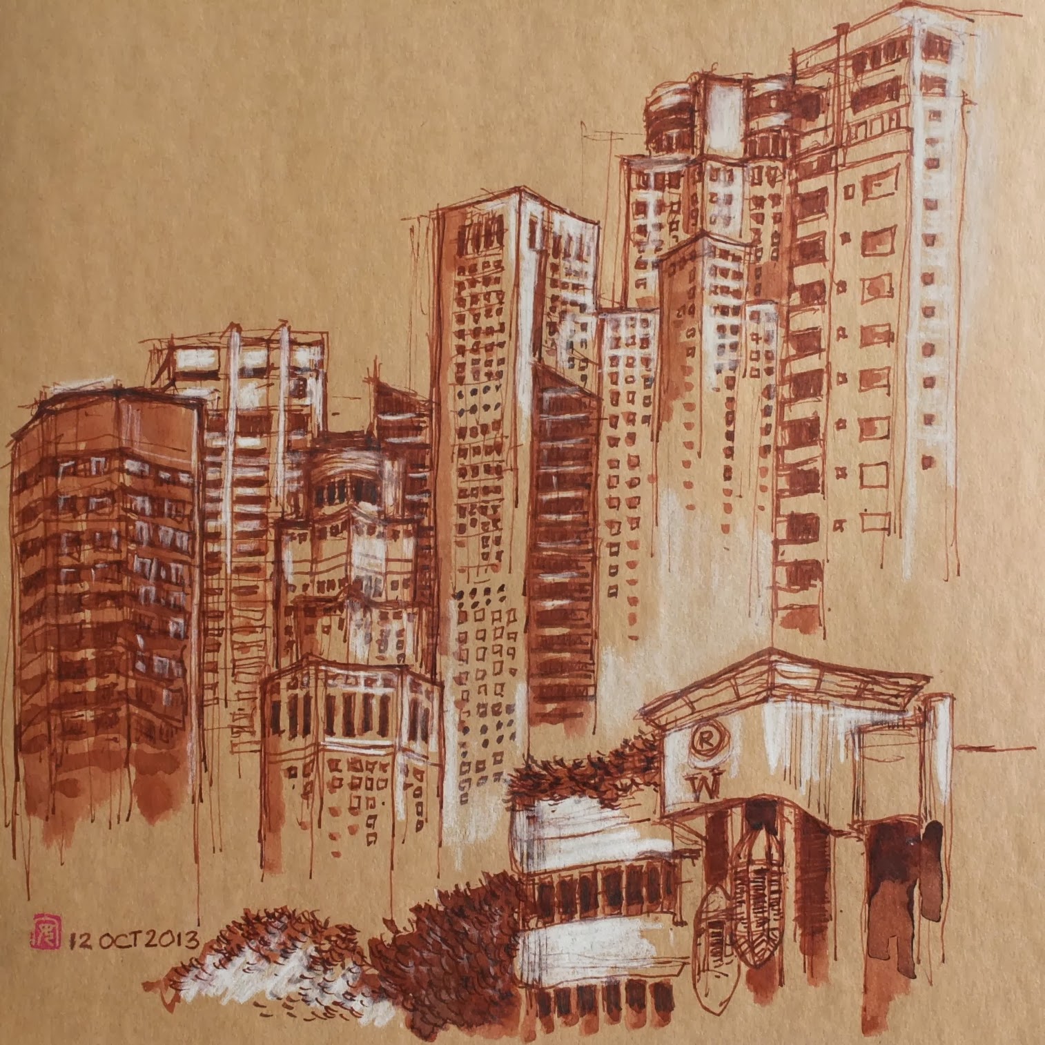 Francis THEO Fountain Pen Sketches & Watercolour Drawings