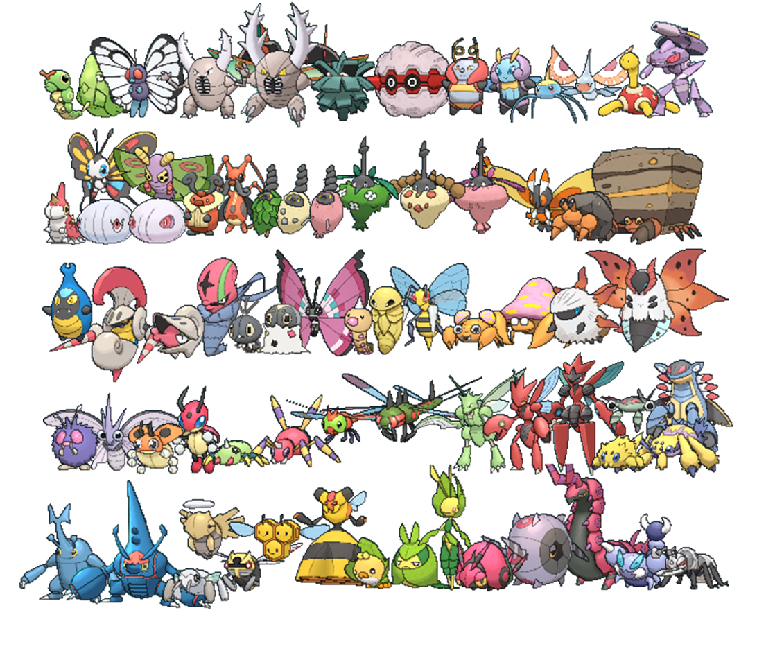 ◓ Pokémon do tipo Inseto — Bug type