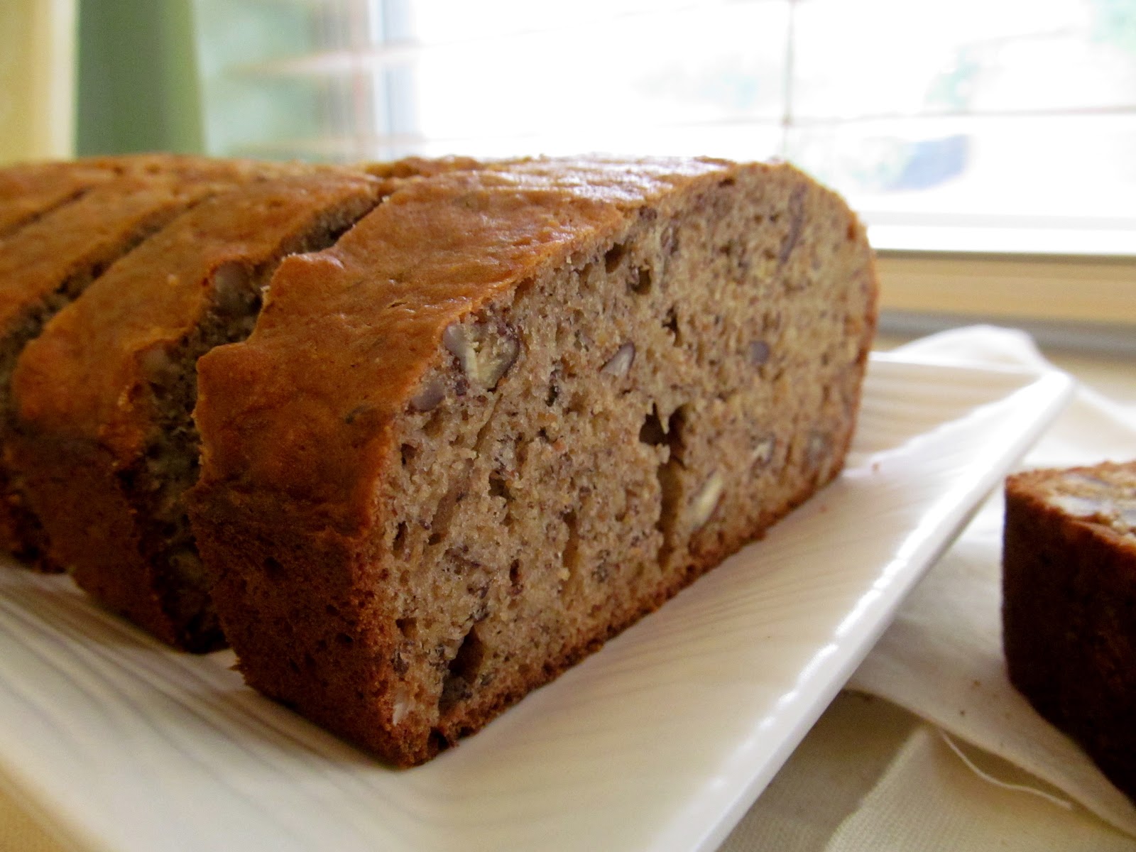 A Cozy Bee banana bread with pecans and golden flaxseed