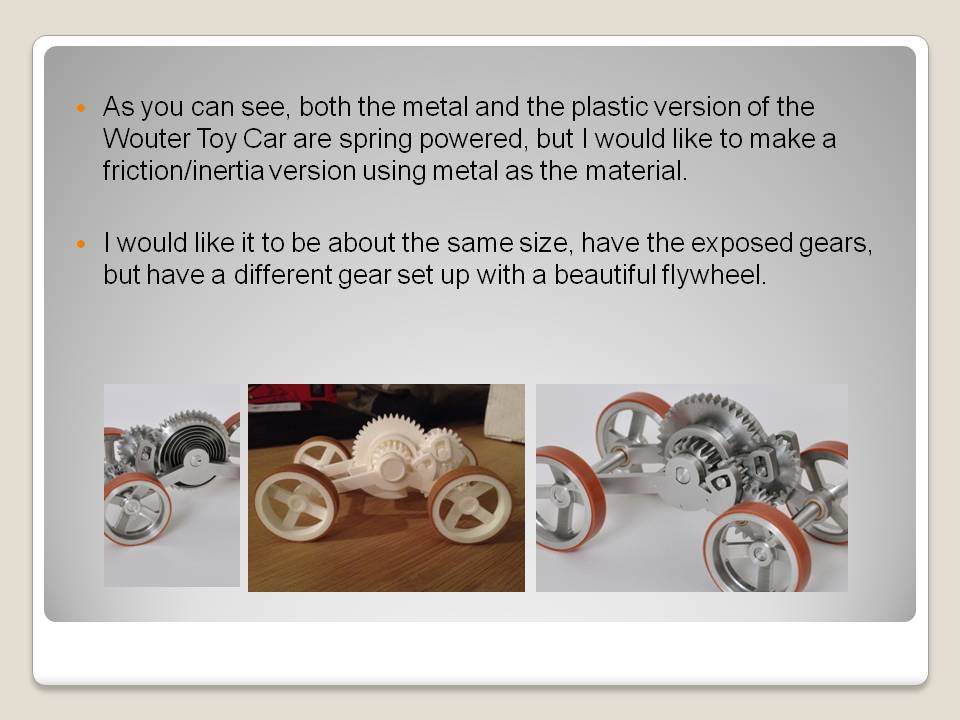 Mechanical Flywheel/Friction/Inertia Toy Car