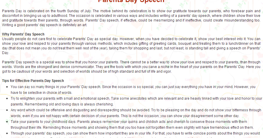 parents day speech